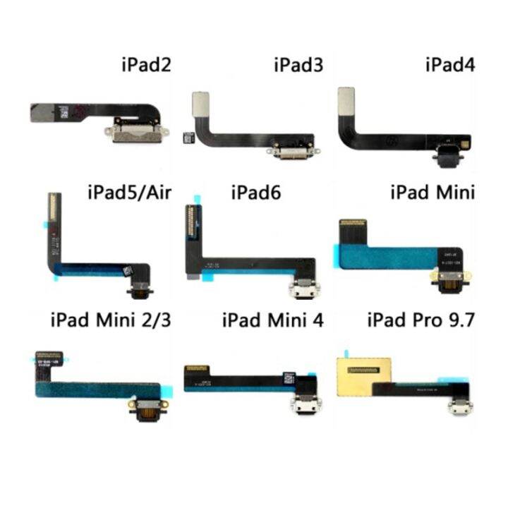 สายชาร์จ-flex-10-ชิ้นสําหรับ-ipad-2-3-4-5-6-air-pro-9-7-10-2-a1822-a1893-mini-1-2-3-4-ขั้วต่อ-usb-mini-5-a2133-พอร์ตชาร์จ