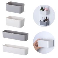 【CC】 1PC Wall Mounted Organizer Storage White/Grey Adhesive Hanger Shelf Rack Supplies