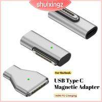 SHUIXINGZ 140วัตต์ค่ะ ตัวแปลง Type-C ตัวเมียเป็น MagSafe 3 คอนเนคเตอร์ แล็ปท็อป อะแดปเตอร์แม่เหล็ก USB-C ความเร็วสูงความเร็วสูง ไฟแสดงสถานะ ปลั๊กชาร์จ PD สำหรับ MacBook Air/Pro MacBook air/pro