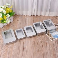 [BONBON Home Storage] กล่องเก็บของสี่เหลี่ยมดีบุกสีเงินพร้อมฝาปิดหน้าต่างใสครึ่ง