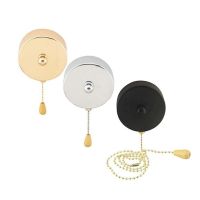 ♕۞ L5cm L150cm chain Wall pull switch zipper pull rope switch for wall lamp pendant light ceiling lighting black white gold chrome