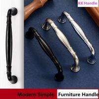 128 160 192 256mm modern simple length solid wardrobe kitchen cabinet door handle black silver chrome stain nickel drawer pulls Door Hardware Locks