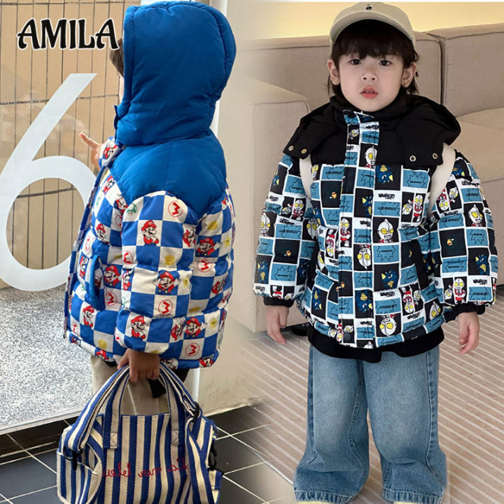 amila-เสื้อผ้าฝ้ายเด็ก-เด็กชายและเด็กหญิง-เสื้อผ้าฝ้ายหนาขึ้น-แจ็คเก็ตผ้าฝ้ายอบอุ่น