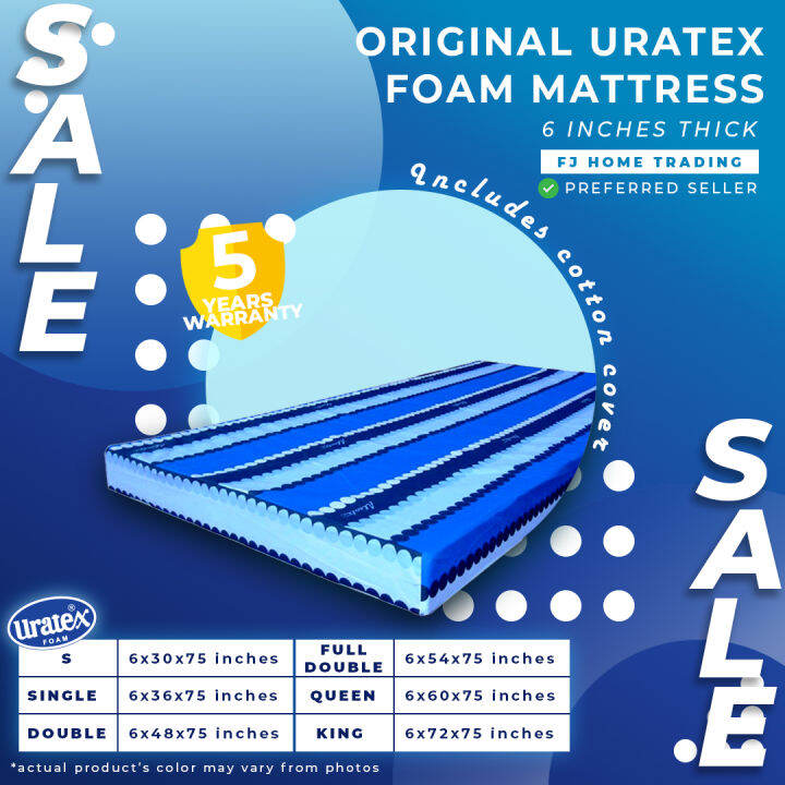 ORIGINAL Uratex Foam 6 inches with cover thick click variant 6x30x75