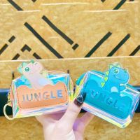 Cartoon Mini Laser Dinosaur Coin Purse Cute Letter Zipper Purse Wallets Key Chains Money Bag Children Card Holders Small Handbag