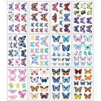 Butterfly Temporary Tattoos Stickers 3D Colorful Waterproof Body Art Fake Tattoos Kids Women Hand Neck Wrist Art Tatoo Sticker