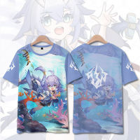 Star Rail Honkai: White Dew Character cos Anime Game Merchandise Short-Sleeved T-Shirt Round Neck Printing