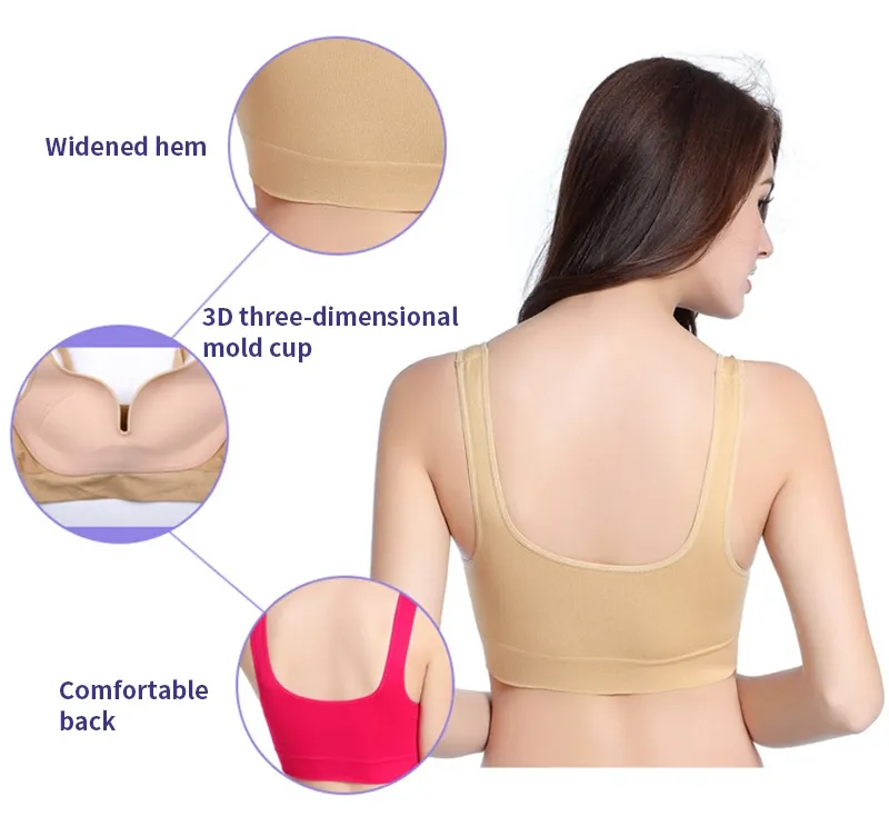 A New sale] Plus Size Bras For Women Underwear Bra Without Underwire Bones  Seamless Push Up Tops Bralette Brassiere Wireless Sports Vest