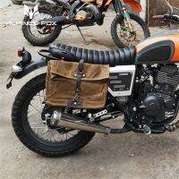 Vintage Motorcycle Saddle Bags Waterproof Canvas Scooter Saddlebags Universal Cruiser Motorbike Dirt Bike For Honda Rebel 250