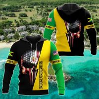 Jamaica Flag and Emblem Pattern Hoodies For Male Loose Mens Fashion Sweatshirts Boy Casual Clothing Oversized Streetwear