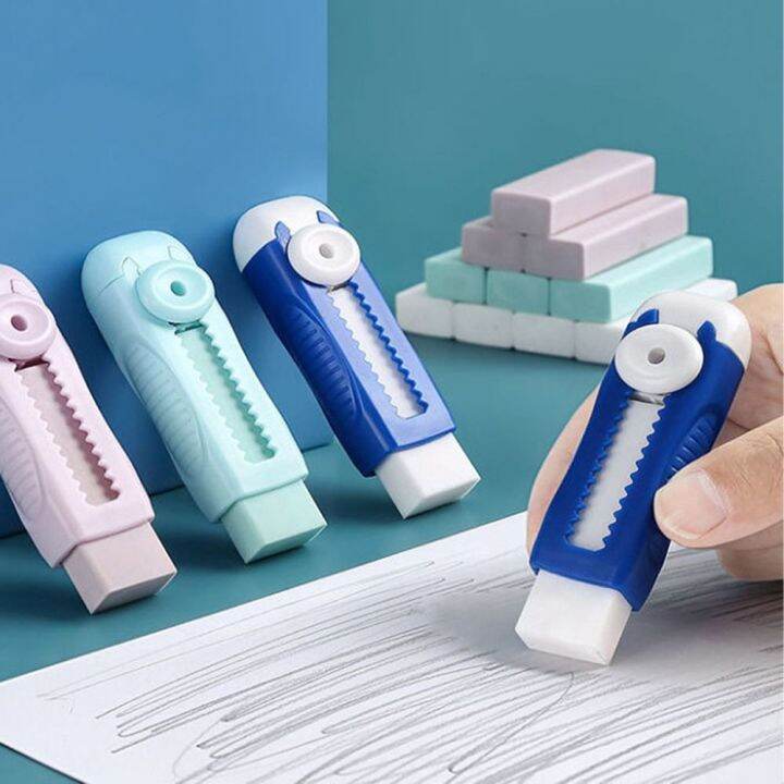 NXUGW Less Rubber Debris Push Pull Eraser With Refills Writing Drawing