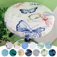 Round Elastic Chair Cover Plant-printed Table Seat Cover Dustproof Office Chair Protective Sleeve Reuse Home Decor Supplies