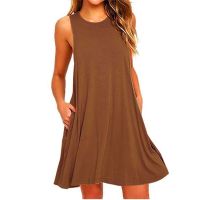 【HOT】┇✢✶ Sleeveless Ladies O-Neck Beach Loose Vestidos QT034