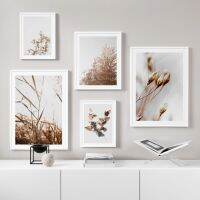 Goodstore ธรรมชาติข้าวสาลี Reed หญ้าดอกไม้ Leaf Plant Wall Art ภาพวาดผ้าใบ Nordic โปสเตอร์และพิมพ์ภาพผนังสำหรับห้องนั่งเล่นธรรมชาติ Decor