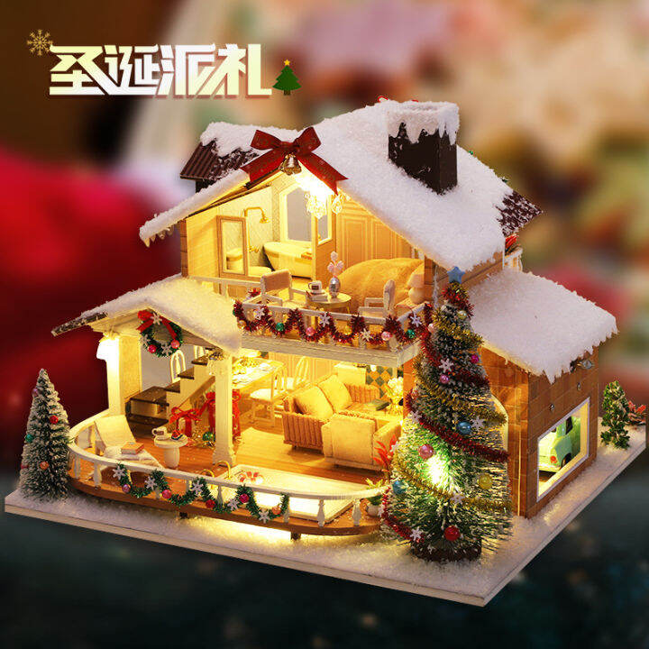 cod-เต้ที่ดีที่สุด-กระท่อม-es001-ice-and-snow-manor-christmas-edition-แฮนด์เมดประกอบโมเดลบ้านของเล่นของขวัญวันเกิดหญิง