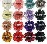 50pcslot 3" Fancy Fabric Crystal Crepe Flower withwithout Hair Clip Rolled Flower for Headwear Clothes Shoes Decor