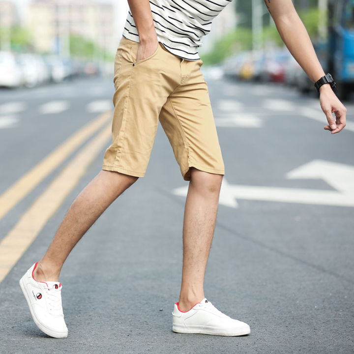 กางเกงขาสั้นผู้ชาย-กางเกงฤดูร้อน-ผ้าฝ้าย-กางเกงแฟชั่น-สไตล์เกาหลี-ขาสั้นสามส่วน-no-919