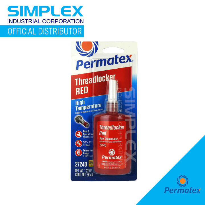 PERMATEX® HIGH TEMPERATURE THREADLOCKER RED, 36 ML Lazada PH