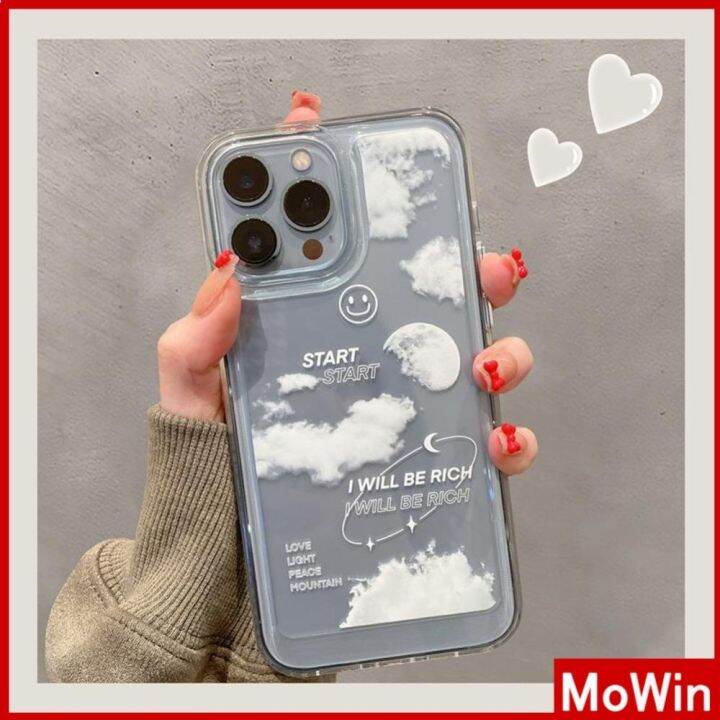 เคส-iphone-เคสใสนุ่มหนา-กันกระแทกซุปเปอร์โปร่งใสกล้องป้องกันปุ่มชุบเมฆยิ้มสำหรับ-13-12-7