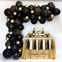 「 ANN Hardware 」87ชิ้น DIY BalloonArchBlack ทองแชมเปญลูกโป่งน้ำยางสำหรับ2021ปีใหม่เกษียณอายุจบการศึกษาพรรคตกแต่ง