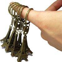 10pcs/lot Paris Eiffel Tower Keychains Bronzed 5cm Height Metal Creative Model Keyring For Christmas Gift