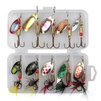 โลหะช้อนปินเนอร์ล่อตกปลา10ชิ้นชุด Spoonbait Crankbaits ตกปลา Wobblers สำหรับหอกโครเชต์ชุดเหยื่อเทียม