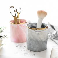 Marble Pattern Phnom Penh Ceramic Makeup Brush Storage Bucket Desktop Pen Holder