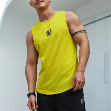 FitnessFunny Quick Dry Sleeveless Gym Shirt Workout Baju Lelaki Singlet Men  B9 (Size M-4XL)