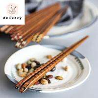 DELICACY ช้อนส้อม ก๋วยเตี๋ยวซูชิ เกาหลีแบบเกาหลี ร่องร่องร่อง ลวดลายธรรมชาติ กันลื่น ทำจากไม้ เครื่องใช้บนโต๊ะอาหาร เครื่องใช้ในครัว ตะเกียบตะเกียบตะเกียบ อุปกรณ์สำหรับงานศิลปะ