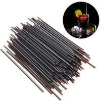 [Gorgeous] Hot Sale 100X Black Plastic MINI cocktail straws สำหรับงานฉลองเครื่องดื่ม