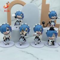 XUECHUANGYING มินิ 7ชิ้น/เซ็ต Rem Ram Figures จิ๋ว ของเล่นตุ๊กตา โมเดลสะสม หุ่นจำลอง Rem Action Figures ของเล่น Re:life In A Different World From Zero