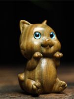 sandalwood cartoon carving cute kitten modern simple desktop portable handicrafts hot style