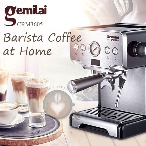 15 Bar Retro Coffee Machine -Black