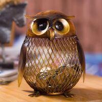 TOOARTS Owl Shaped Metal Coin Box Home Furnishing Articles Crafting