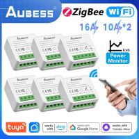 AUBESS WiFi Switch Tuya Smart Home Gadgets อัตโนมัติ MINI DIY 2-Gang 2-Way Switch Relay โมดูล Alexa Alice Assistant