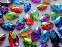 Free shipping mixed loading delux AB multicolored Acryl crystal 11*18mm rhinestones loose beads gemstone 200pcslot