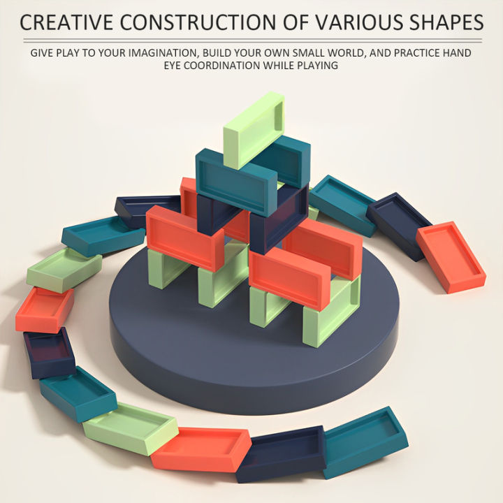 ชุดรถไฟโดมิโน80ชิ้น-ชุดบล็อครถไฟโดมิโนแสนสนุกพร้อมเสียงเบาและเสียงโดมิโนของเล่นวางอิฐโดมิโนของเล่นรถไฟชุดบล็อครถไฟโดมิโนชุดนำมาใช้ใหม่ได้