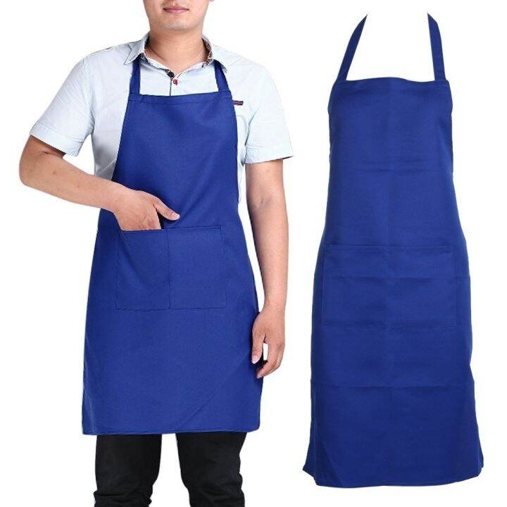 apron-with-pockets-thicken-cotton-polyester-blend-cooking-kitchen-restaurant-aprons