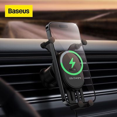 Baseus ที่วางโทรศัพท์ในรถยนต์ แรงโน้มถ่วง 15W แท่นชาร์จไร้สายในรถยนต์ สําหรับ iPhone14 13 Samsung รองรับโทรศัพท์มือถือในรถยนต์ (รุ่นช่องแอร์)