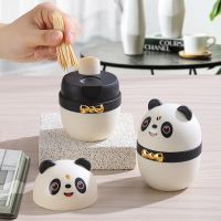 Toothpick Jar Automatic Pop-up Function Panda Toothpick Box Dispenser Home Living Dining Room Toothpick Storage Boxes Holder