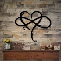 Infinity Heart Steel Wall Decor Metal Wall Art Love Wall Sign for Home Wedding Decor Wind Chimes Hanging Decorations