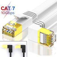 [HOT HAIXWLXKWW 589] CAT 7สายอีเธอร์เน็ต RJ45 Cat7สาย Lan 1เมตร2เมตร3เมตร5เมตร10เมตร RJ 45สายเคเบิลเครือข่ายแบนสายแพทช์ขึ้นแอมป์; ลงมุมขวา90องศาสาย