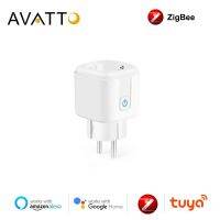 ปลั๊กไฟซิกบีอัจฉริยะจาก Avatto 16a Eu พร้อมจอมอนิเตอร์สมาร์ทโฮม Tuya แอปไร้สายเต้าเสียบปลั๊กไฟใช้งานได้กับ Alexa Google Home