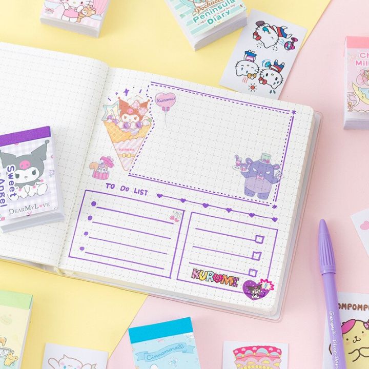 sanrio-สติ๊กเกอร์หนังสือ-hello-kitty-50แผ่นสติ้กเกอร์ขนาดเล็กสติกเกอร์ตกแต่งทำรายงานด้วยมือเครื่องเขียนแล็ปท็อป