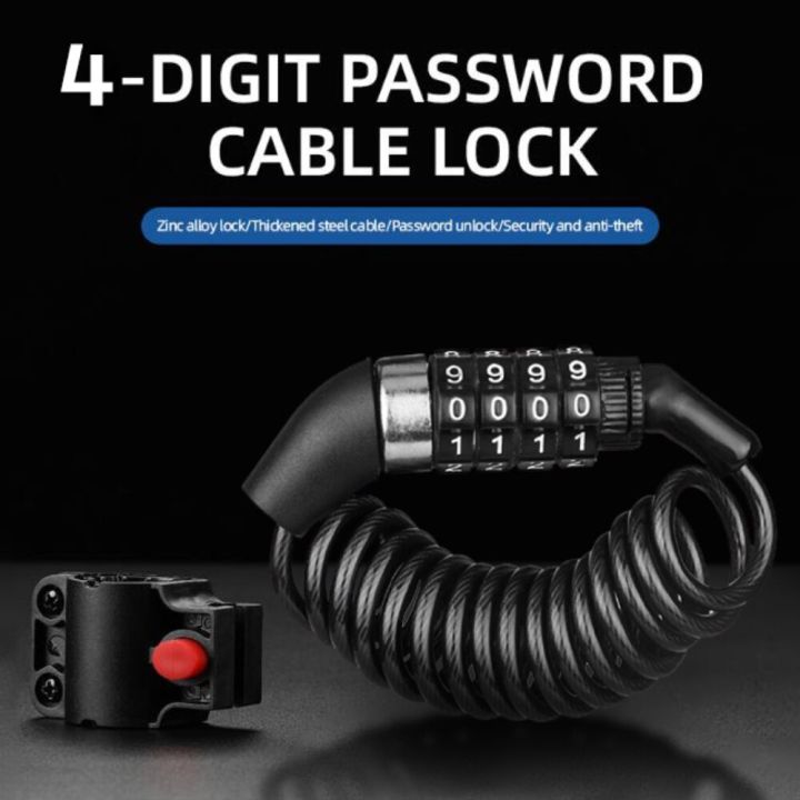 4-position-lock-anti-theft-wire-rope-chain-abrasion-resistant-cipher-trunk-anti-prying-black-bike-code-lock-protable-locks
