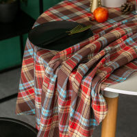 Vintage Christmas Tablecloth Multipurpose Plaid Table Cover Reusable Table Skirt for Party Wedding Banquet скатерть для стола