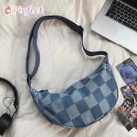 [Pinfect] Retro Denim Patchwork กระเป๋าสะพายไหล่ผู้หญิง Crossbody กระเป๋าหน้าอกลำลองกระเป๋าสะพาย