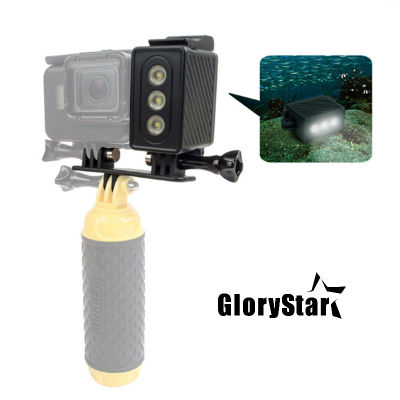 ใต้น้ำ30เมตรดำน้ำแสงกันน้ำแฟลช LED ไฟวิดีโอโคมไฟสำหรับ Gopro ฮีโร่6 5สีดำ4 3 AHDBT-401แบตเตอรี่300LM แสง