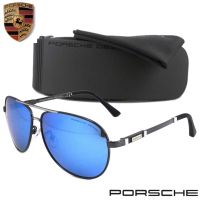 แว่นตา แว่นตาแฟชั่น Polarized แว่นกันแดดรุ่น Porsche UV 8518 C-2 สีเทาเลนส์ฟ้า เลนส์โพลาไรซ์ ขาข้อต่อ วัสดุ สแตนเลส สตีล ทรงสปอร์ต แว่นตากันแดด