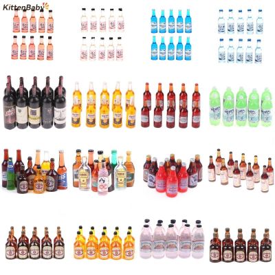 ™♞ 10Pcs/Lot 1/12 Dollhouse Miniature Mini Simulation Wine Bottle Accessories Decor Furniture Model Toys Children Gifts